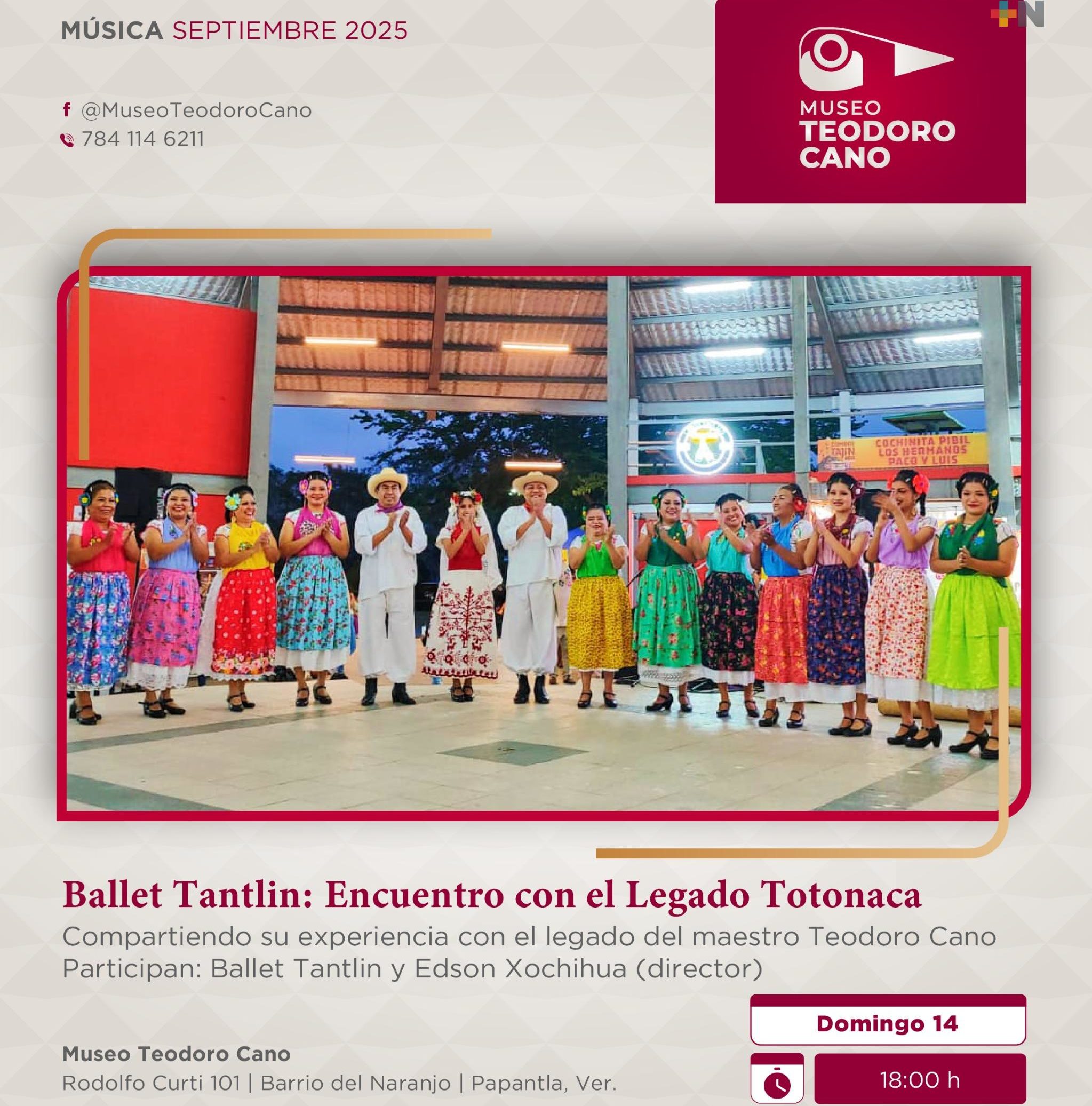 Secver invita a disfrutar folclor del Ballet Tantlín en el Museo Teodoro Cano de Papantla
