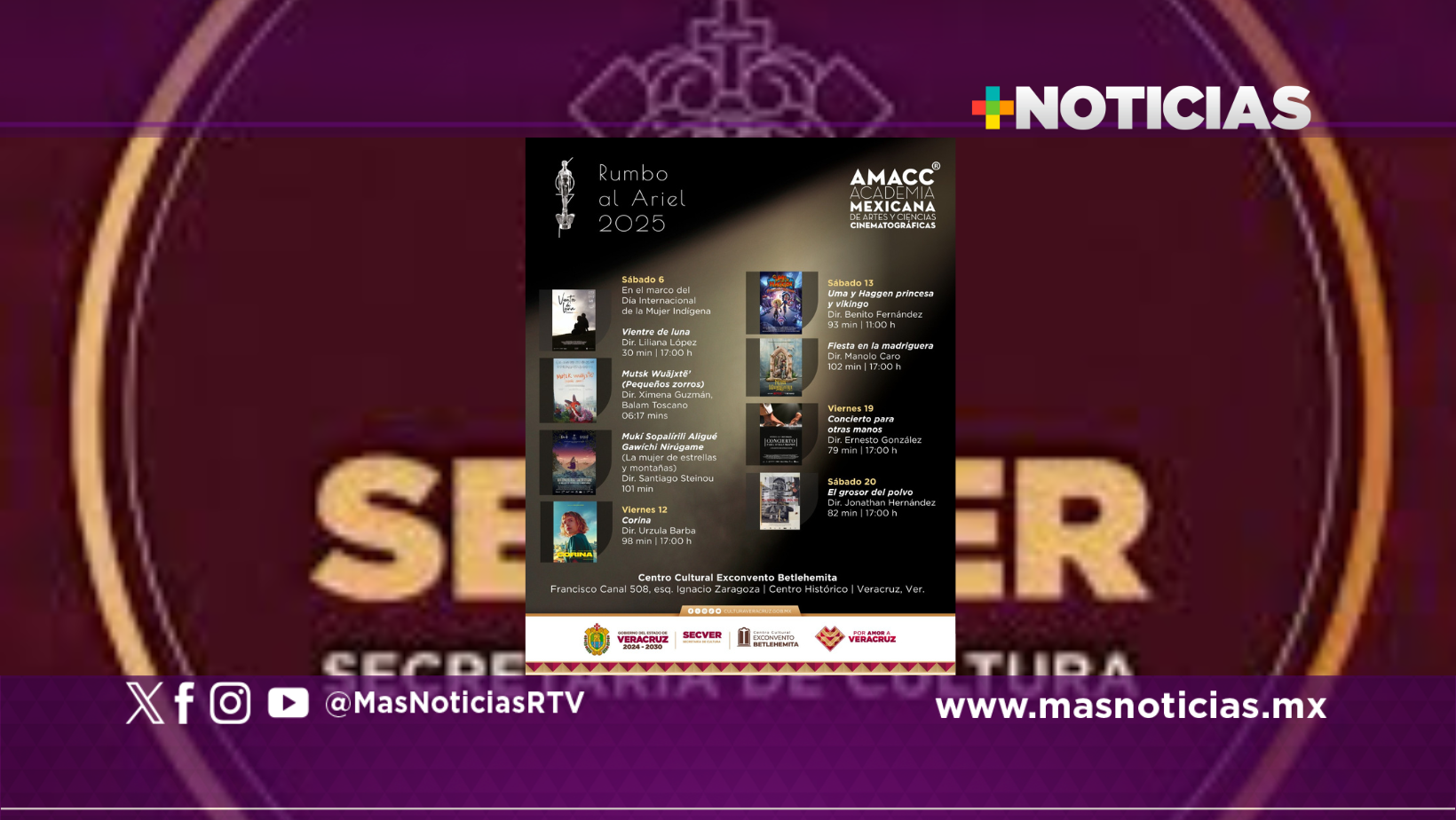 Acerca SECVER lo mejor del cine mexicano contemporáneo al Puerto de Veracruz