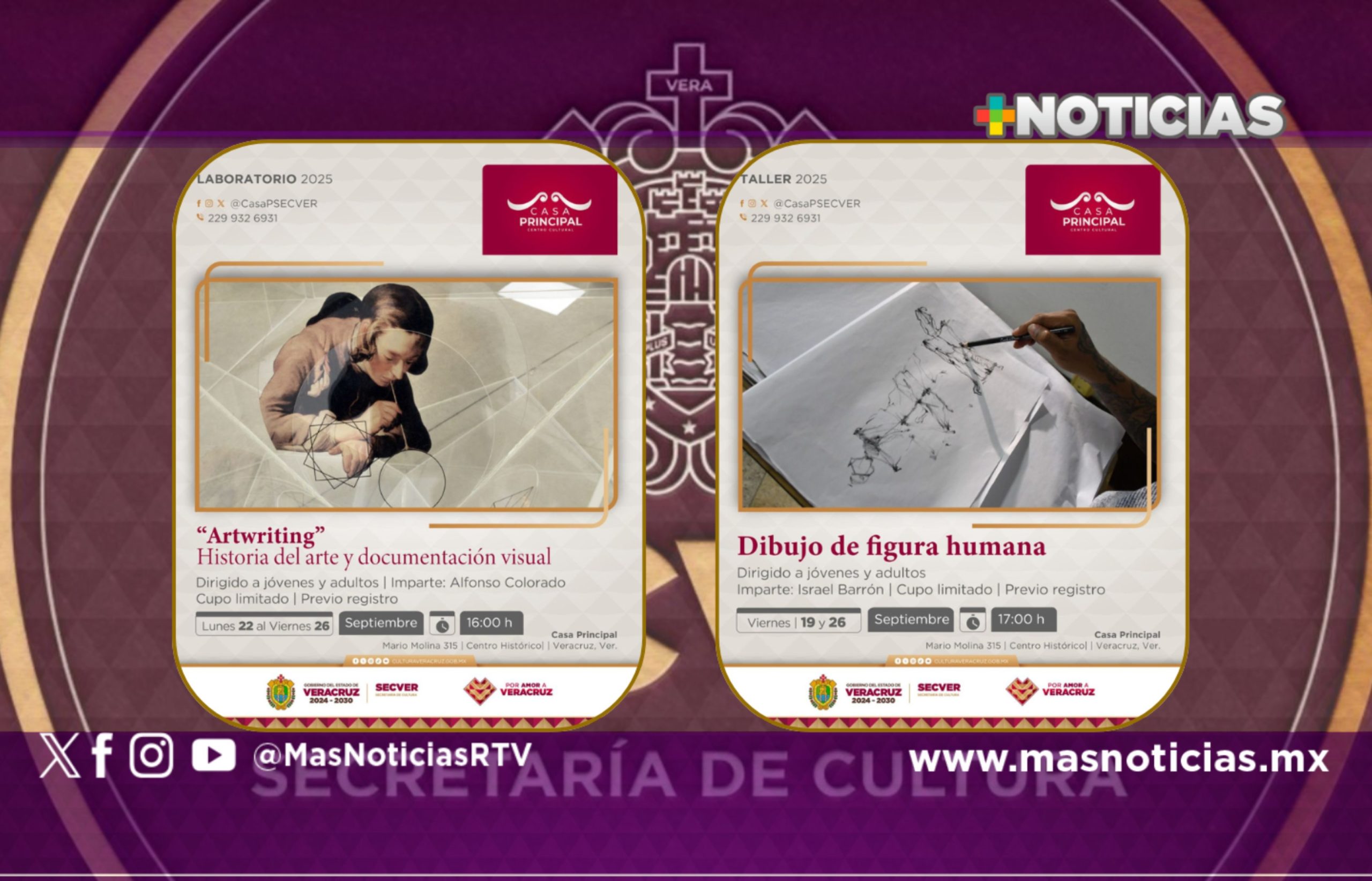 Casa Principal ofrecerá talleres gratuitos de dibujo y Artwriting en Veracruz