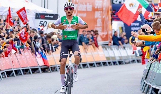 Isaac Del Toro logra quinto lugar en su debut mundialista senior Kigali 2025