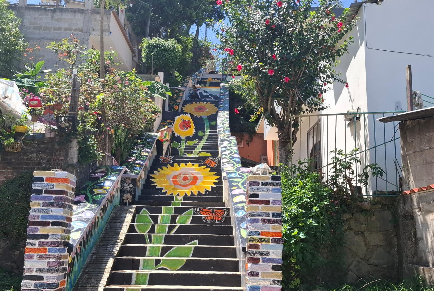 Mural monumental de vecino en Xalapa, ornato de la colonia y atractivo turístico