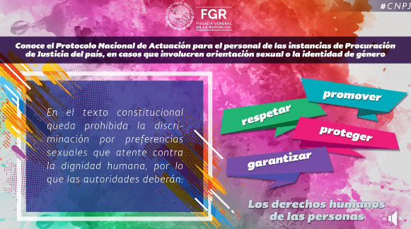 FGR emite protocolo homologado para investigar delitos contra comunidad LGBTTTI+