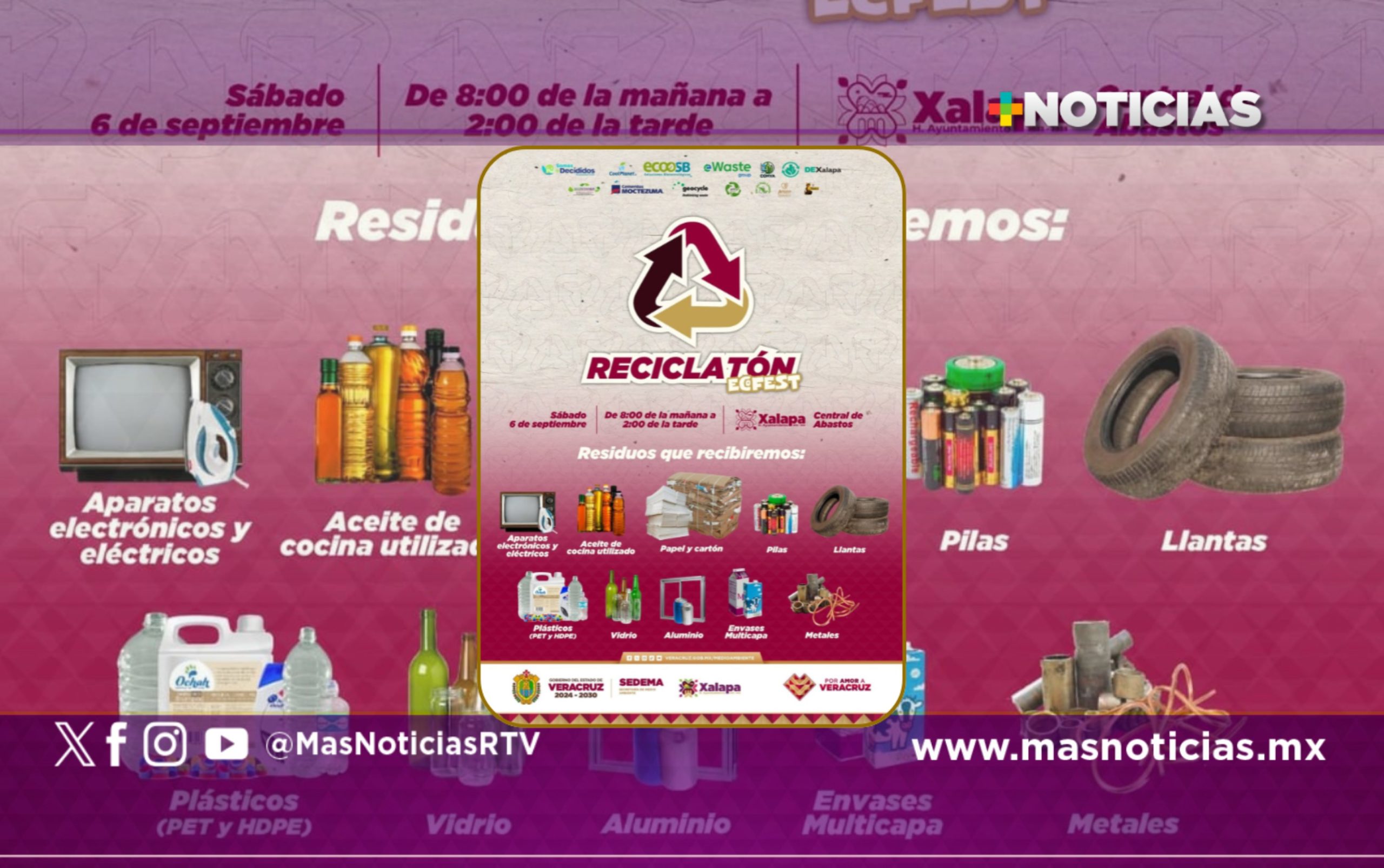 Sedema anuncia reciclatón Ecofest Xalapa 2025