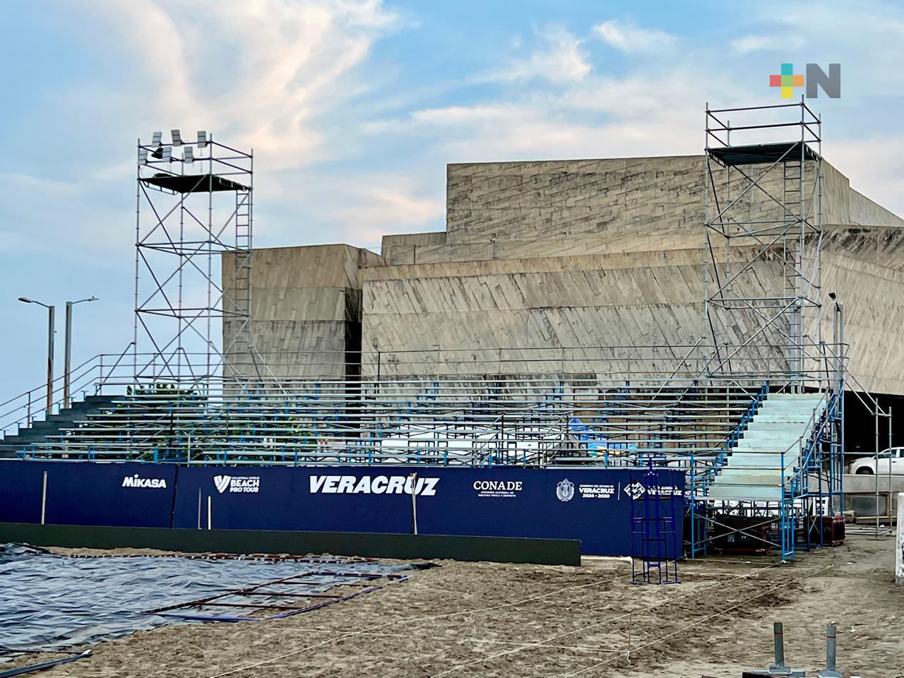 Instalan escenario para el «Volleyball World Beach Pro Tour»