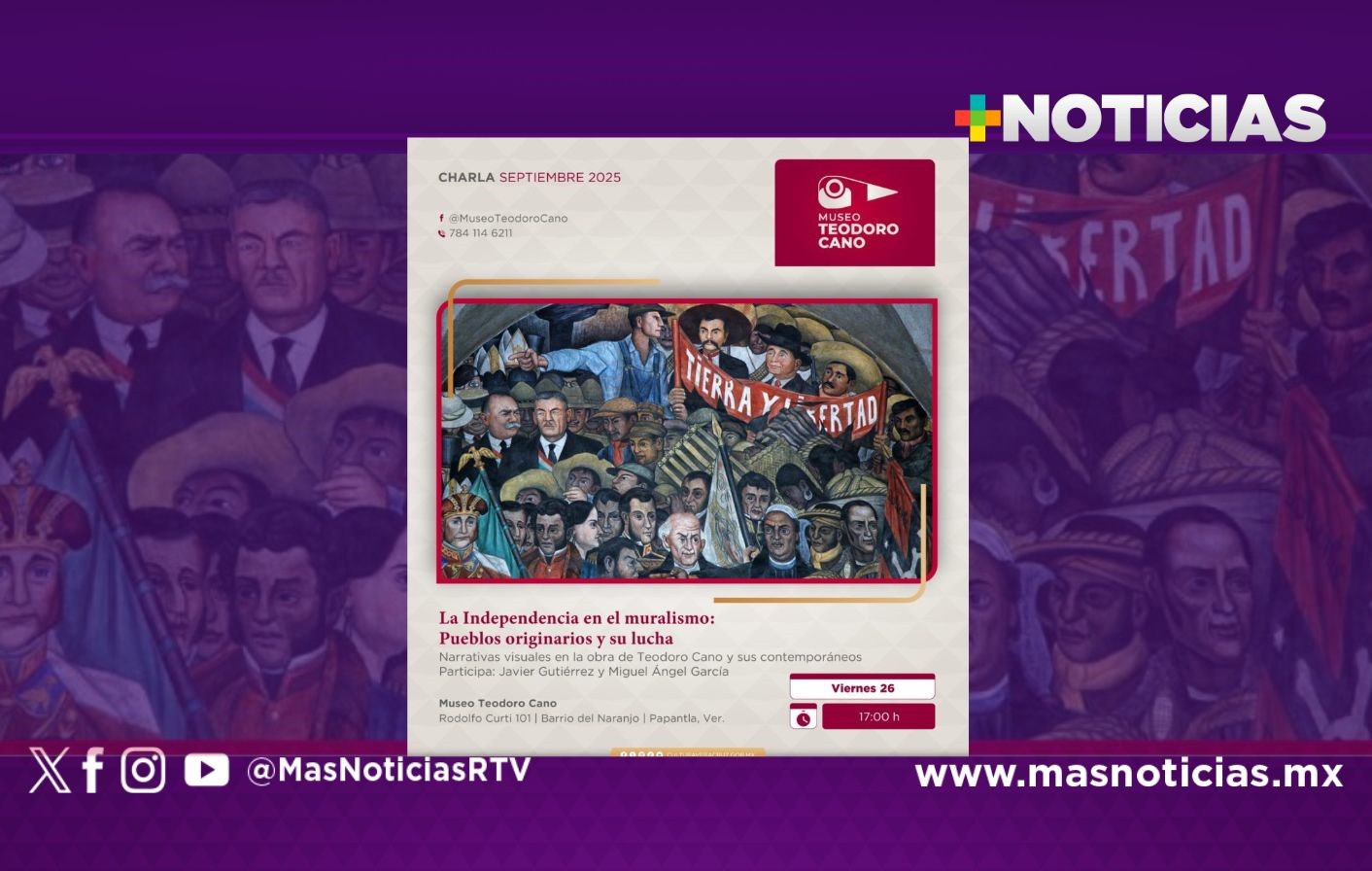Invita Secver a charla sobre muralismo en el Museo Teodoro Cano