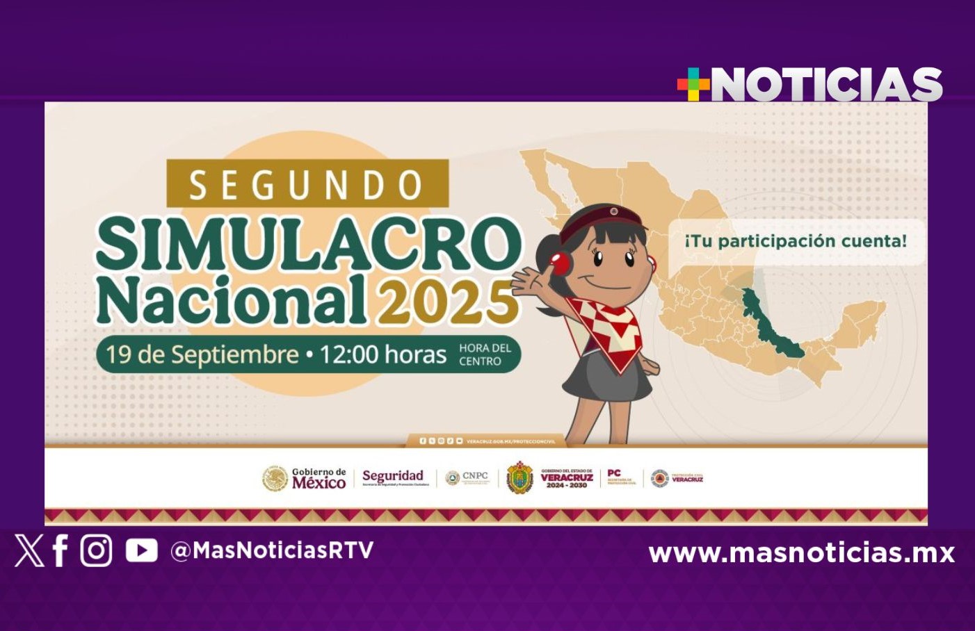 Invita Protección Civil de Veracruz a sumarse al Simulacro Nacional