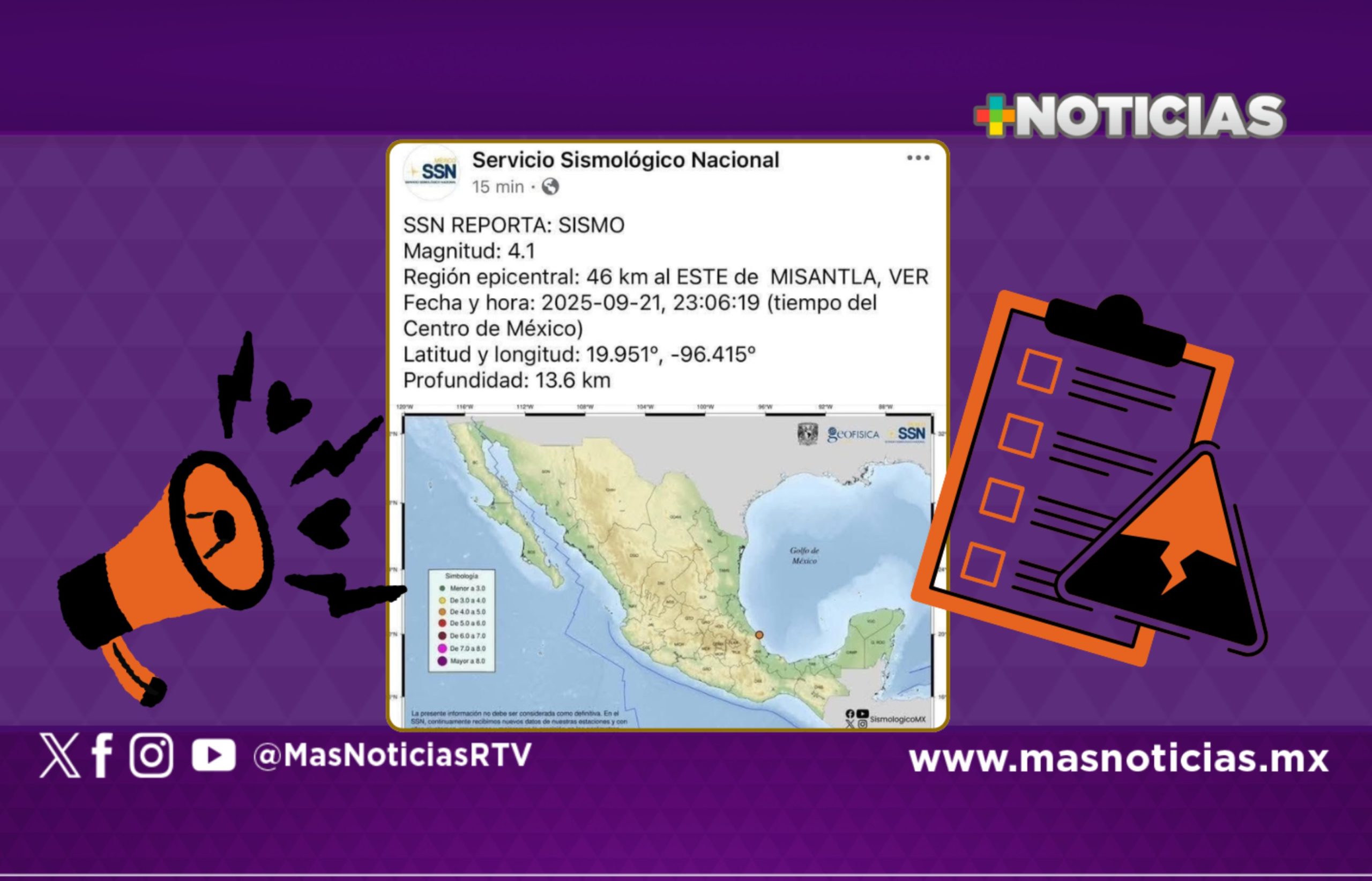 Tembló en Misantla, pero al parecer fue imperceptible