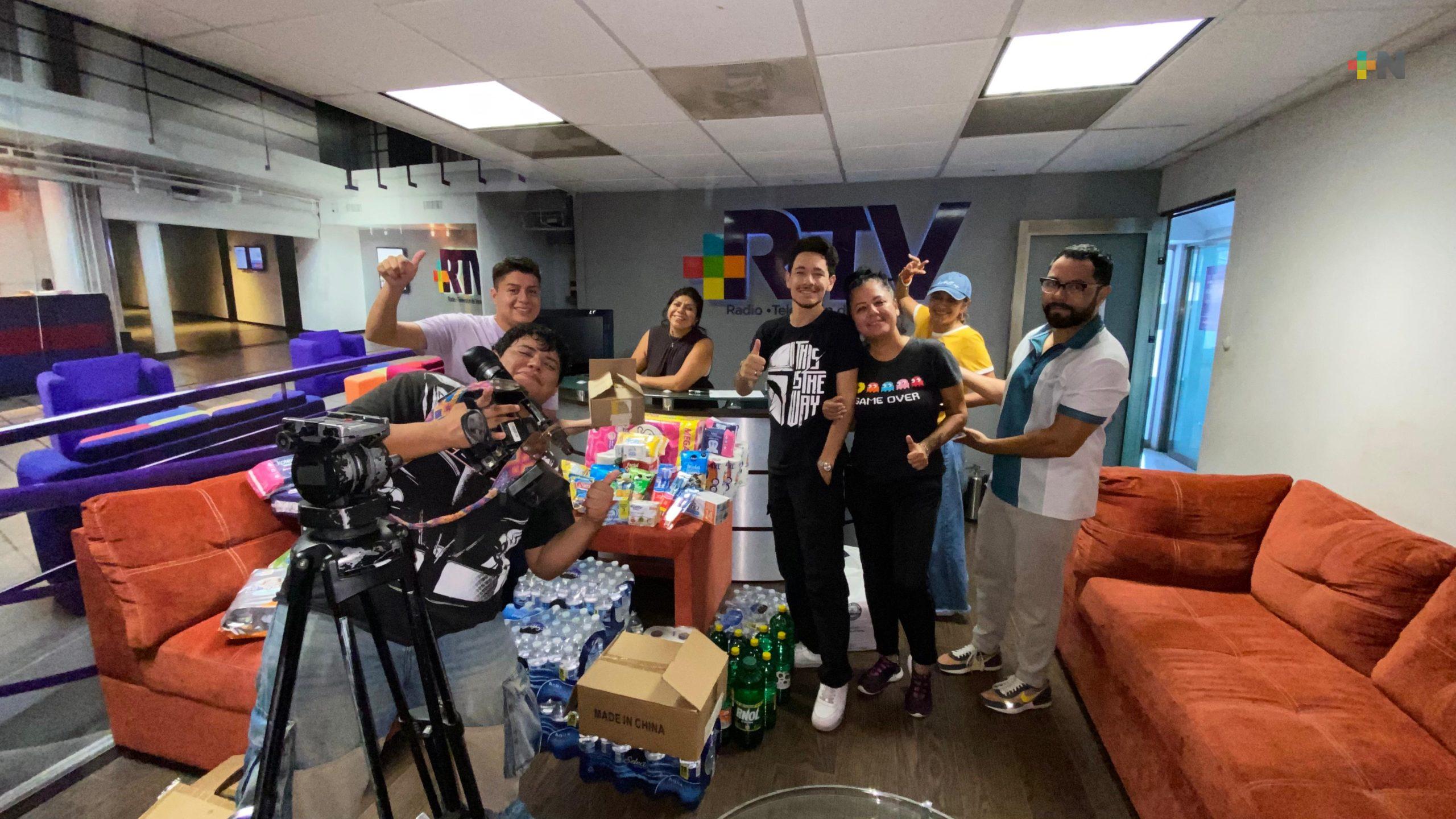 RTV instala centros de acopio para apoyar a damnificados por inundaciones en el norte de Veracruz