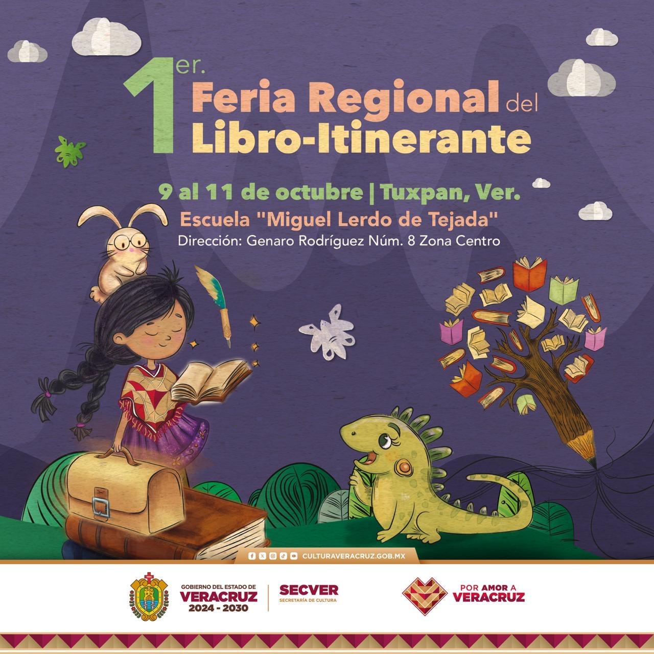 Invita la SECVER a la 1ª Feria Regional del Libro Itinerante en Tuxpan