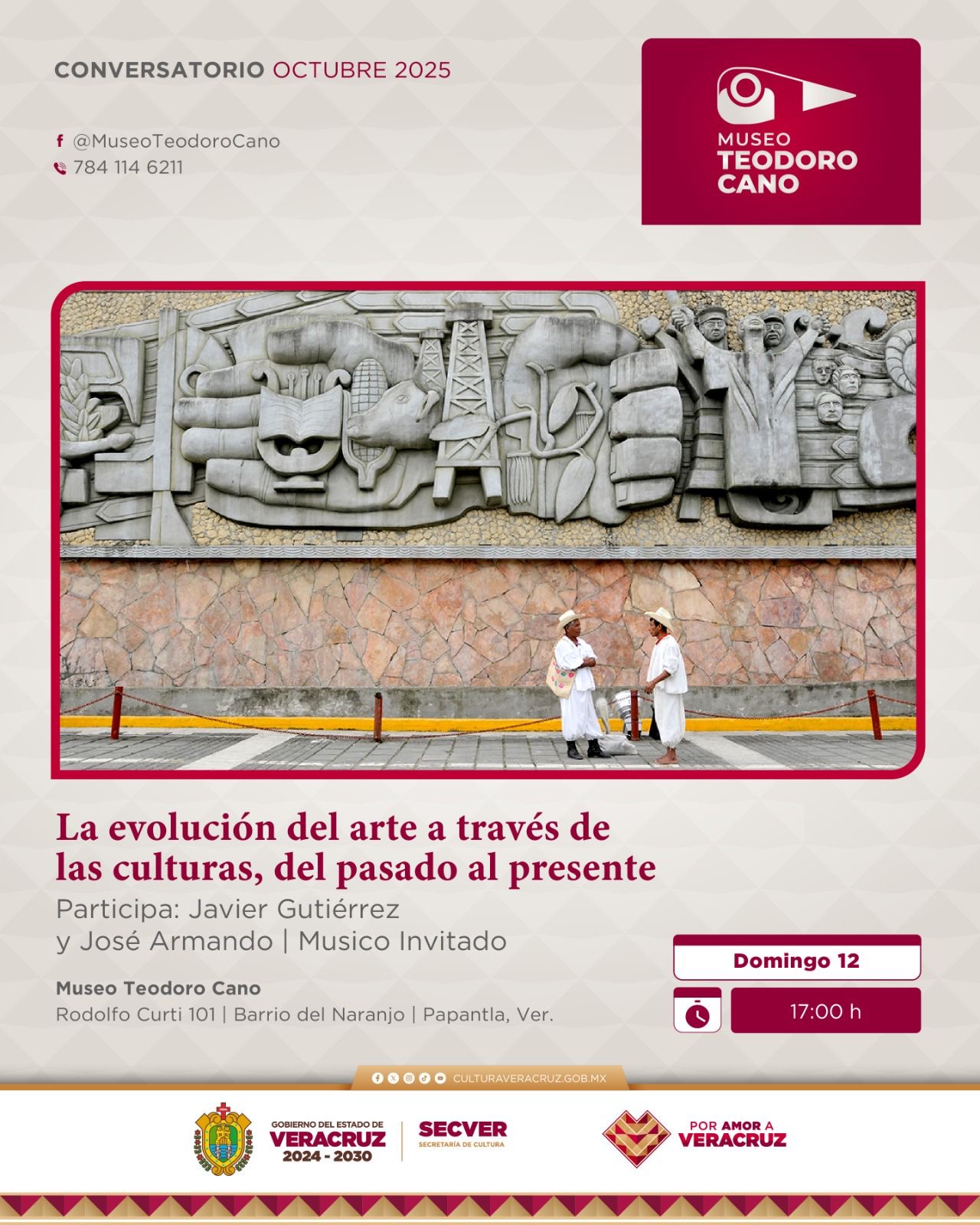 Ofrecerá SECVER conversatorio de arte y cultura en el Museo Teodoro Cano