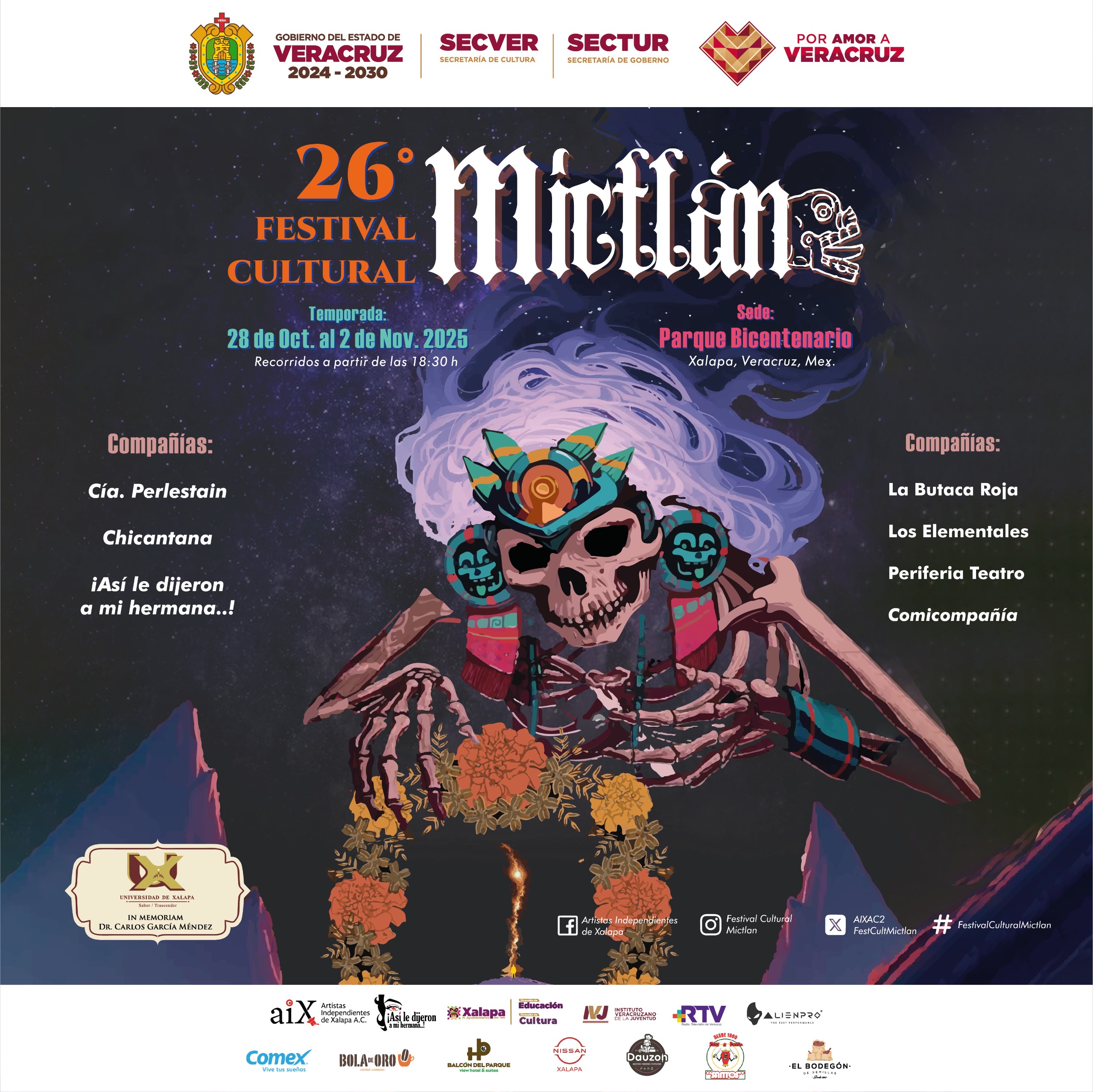 Vive el 26º Festival Cultural Mictlán en Xalapa: una tradición escénica en Veracruz