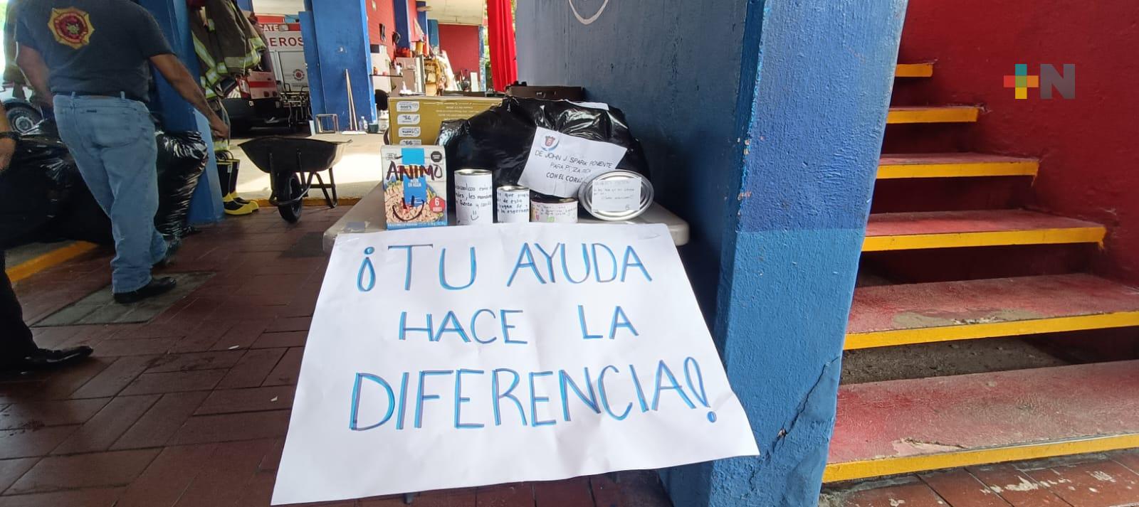 PC y Bomberos de Coatzacoalcos concluyen colecta para damnificados