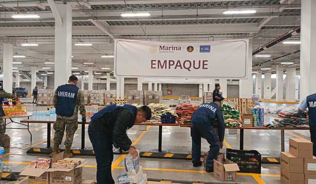 Marina fortalece distribución de ayuda humanitaria desde centros de acopio hacia municipios afectados