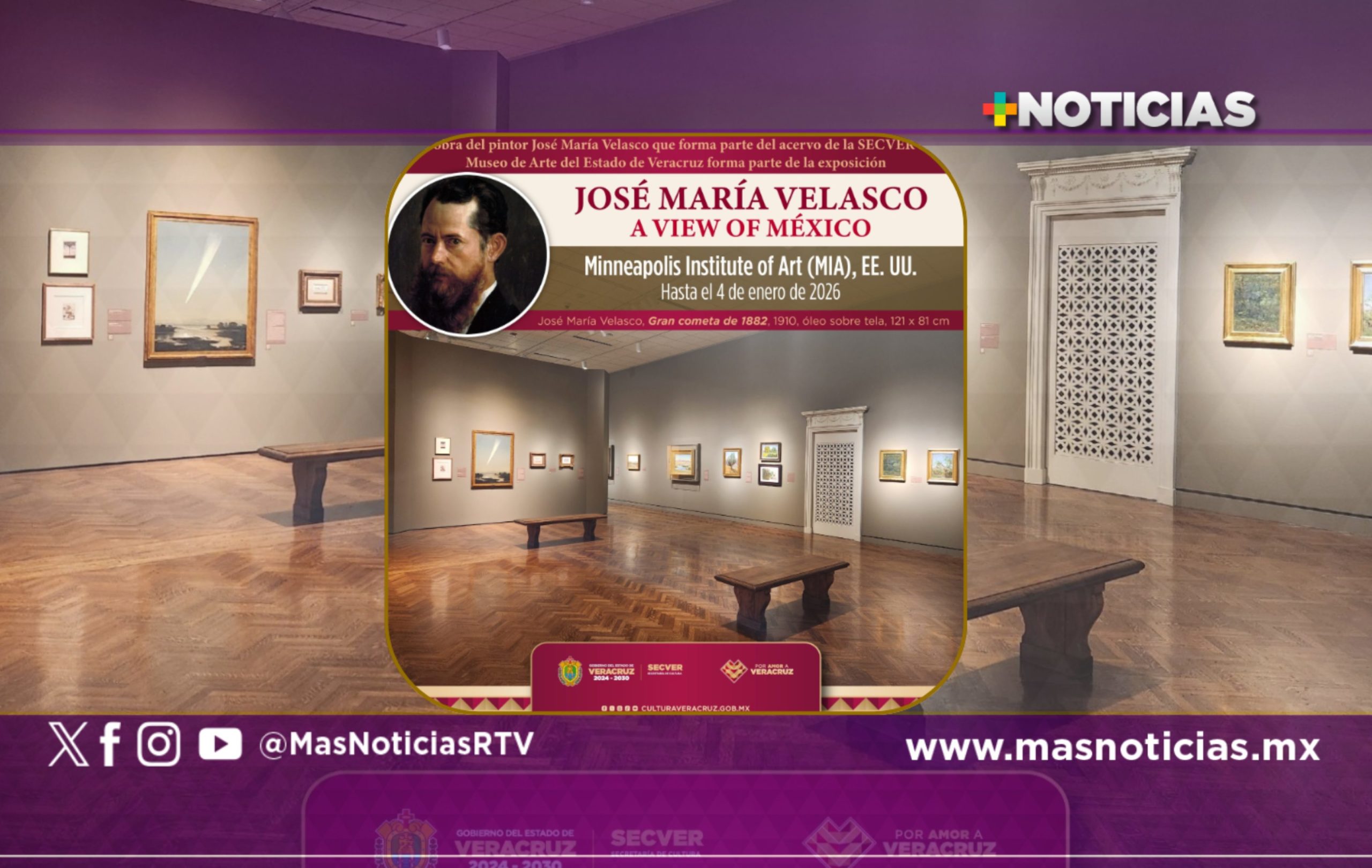 El gran cometa de 1882, obra de José María Velasco y acervo de Secver, se presenta en Minneapolis