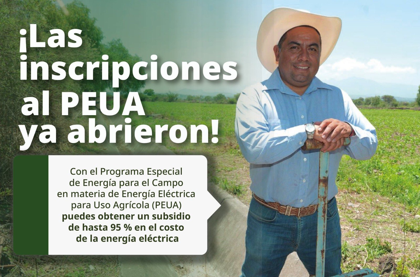 Agricultura ofrece programa a productores para reducir tarifa eléctrica