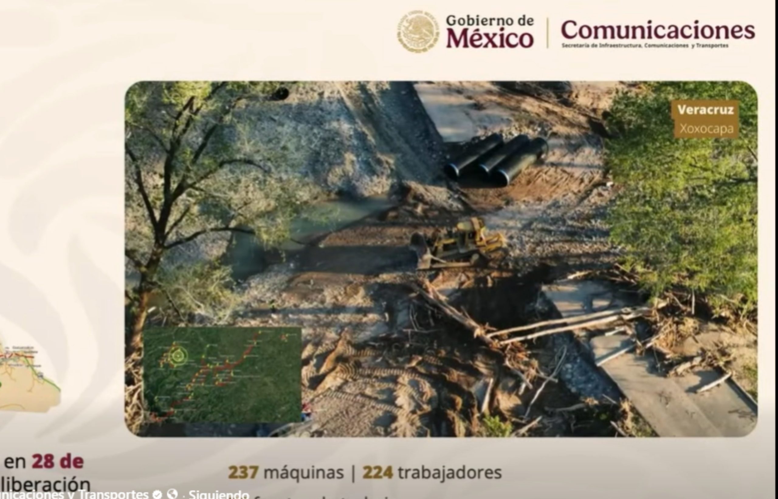 SICT labora en reparación de puente Xoxocapa que comunica a Ilamatlán