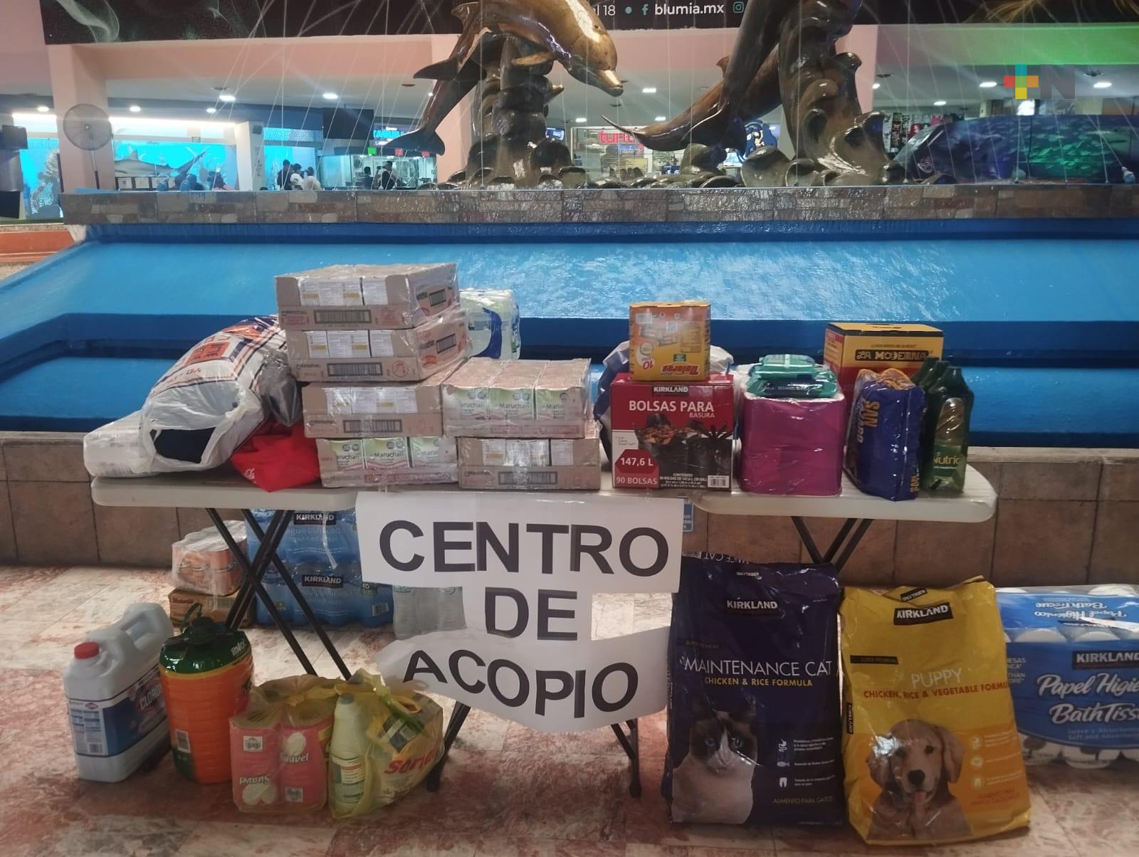 También en plaza Acuario reciben apoyos para damnificados