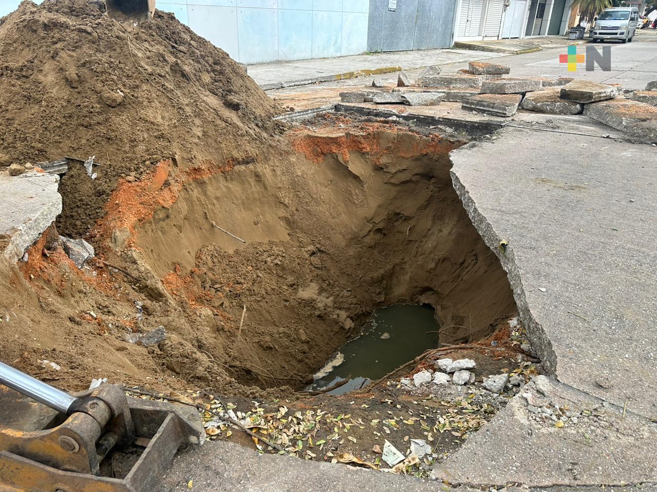 Crece el número de socavones en Coatzacoalcos por lluvias