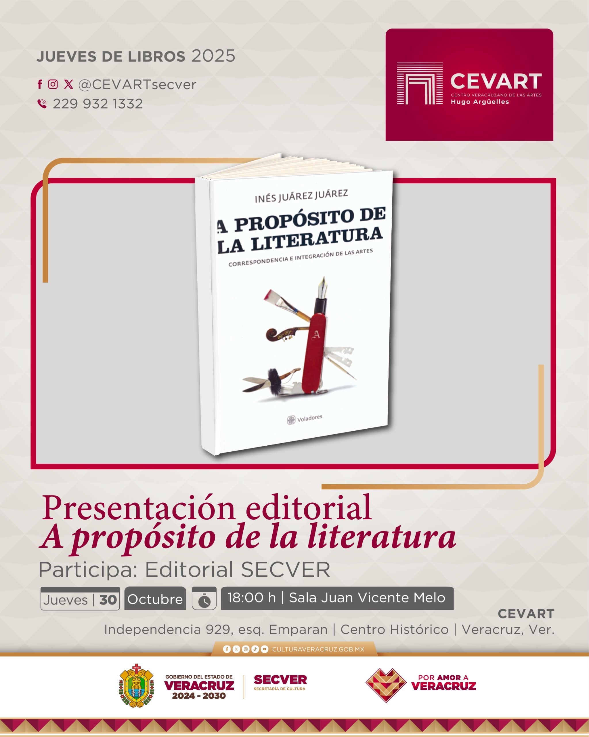 La SECVER invita a disfrutar de las presentaciones de octubre de El Sabor de la Lectura