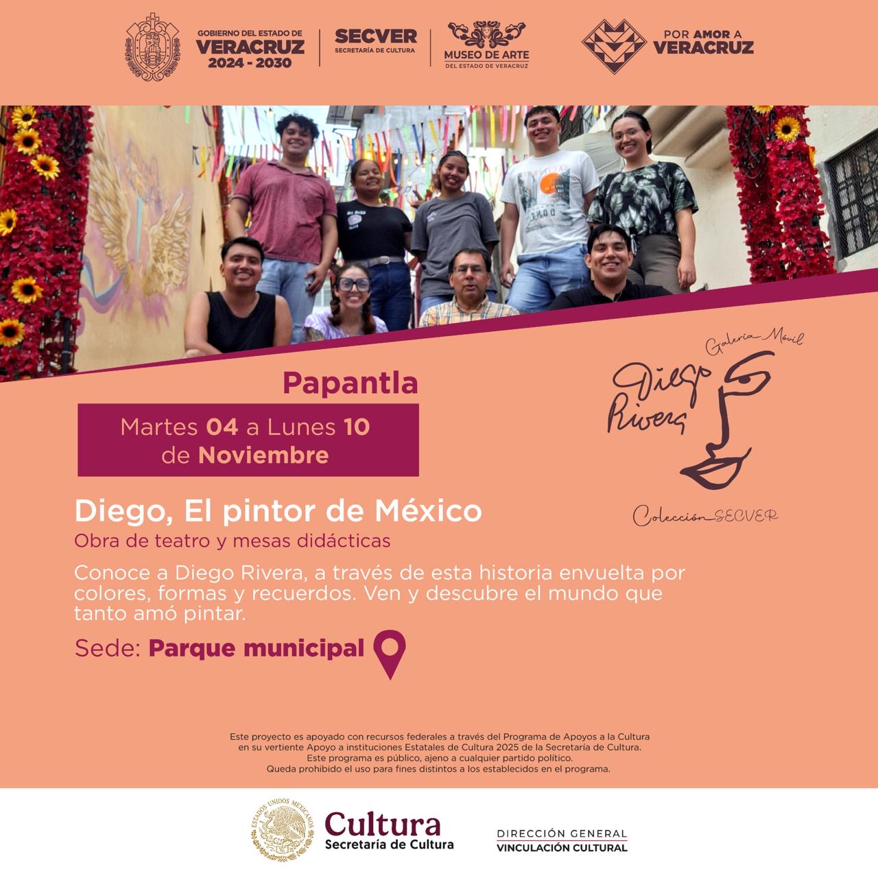 Secver lleva la Galería Móvil de Diego Rivera a Papantla