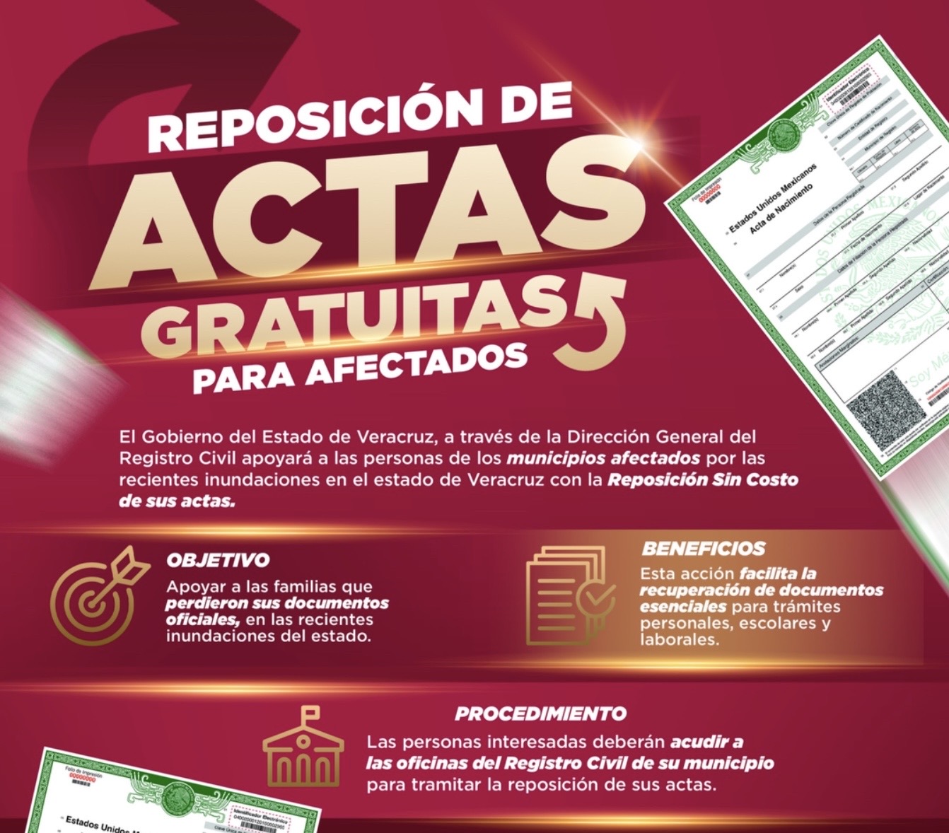 Registro Civil ofrece reposición gratuita de actas a familias afectadas en la zona norte