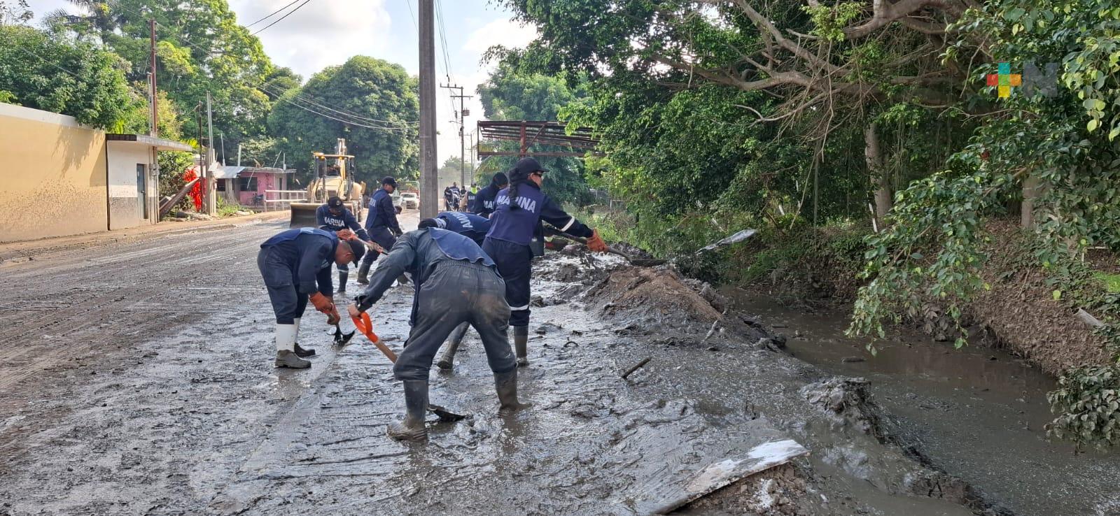 Concluye apoyo de la Marina en zonas afectadas por inundaciones en Veracruz
