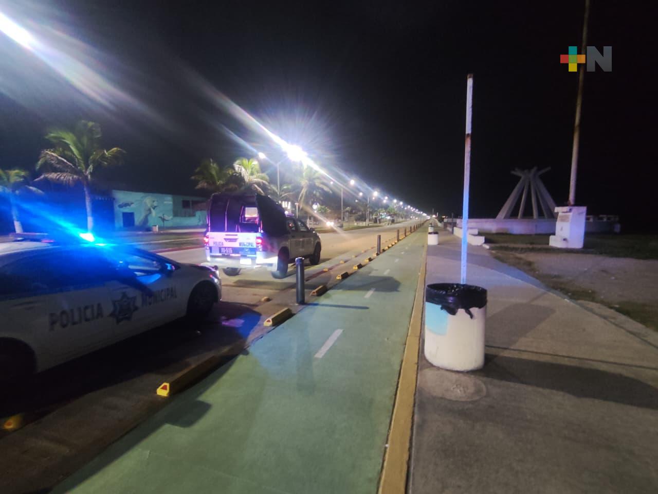 Tras operativo, bulevar costero de Coatzacoalcos amanece sin basura ni personas alcoholizadas