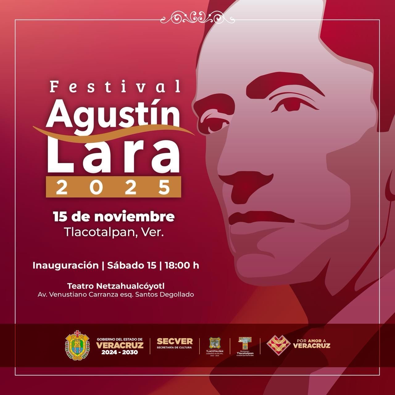 Invita SECVER al Festival Agustín Lara 2025 en Tlacotalpan