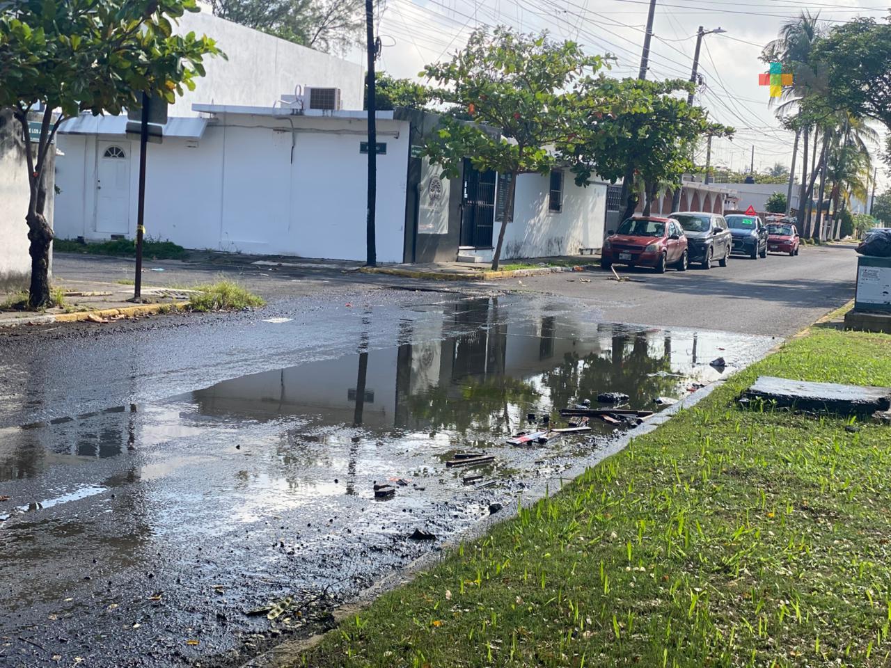 Reportan fuga de agua en el fraccionamiento Floresta de Veracruz