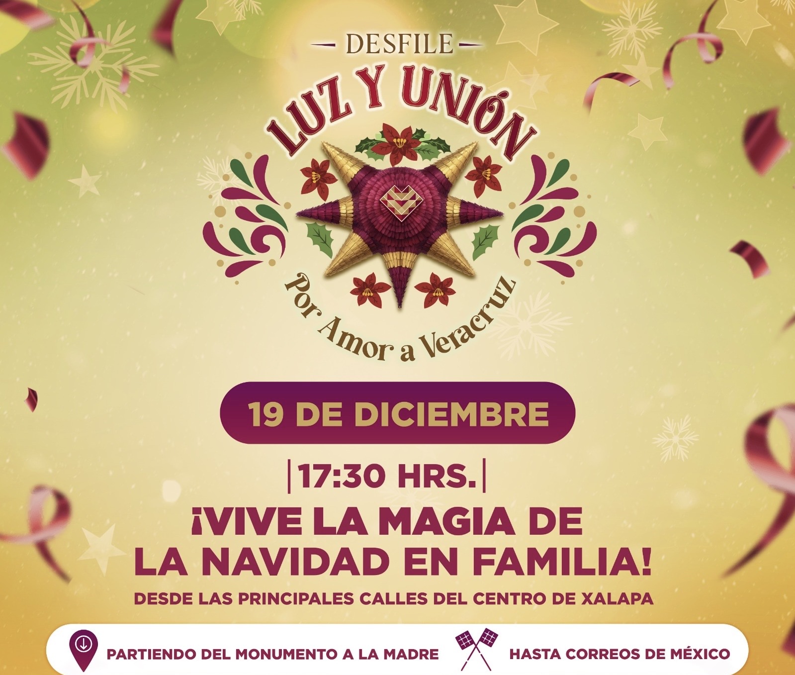 Invitan DIF y SECVER a Desfile Navideño Luz y Unión