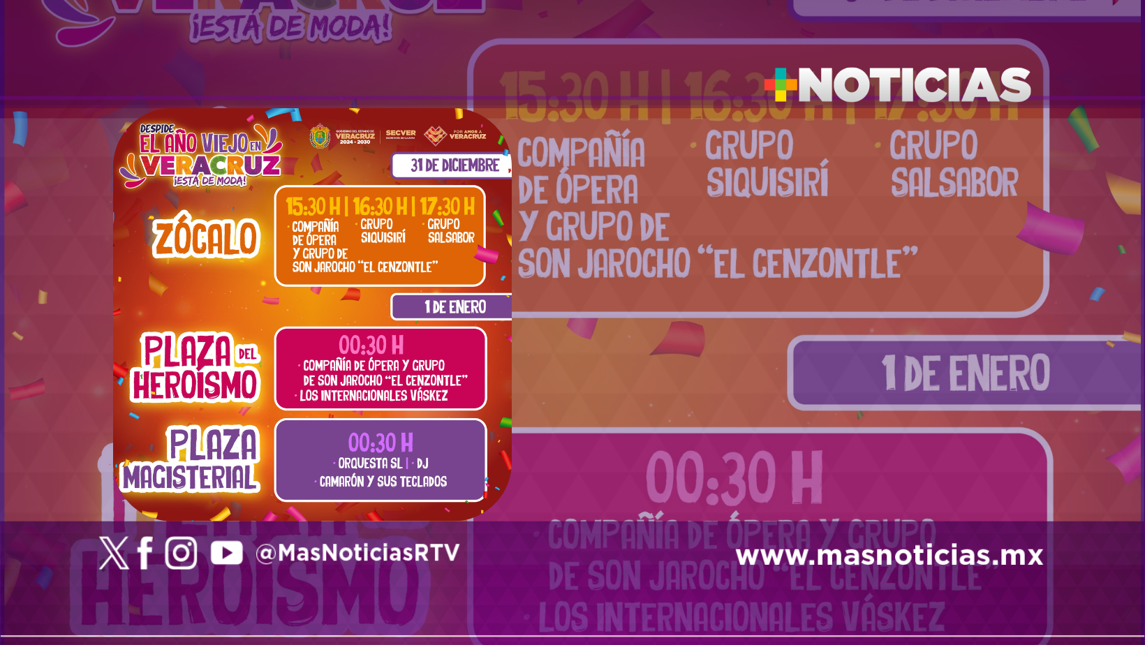 Entre música, tradición y alegría despide el Año Viejo en Veracruz