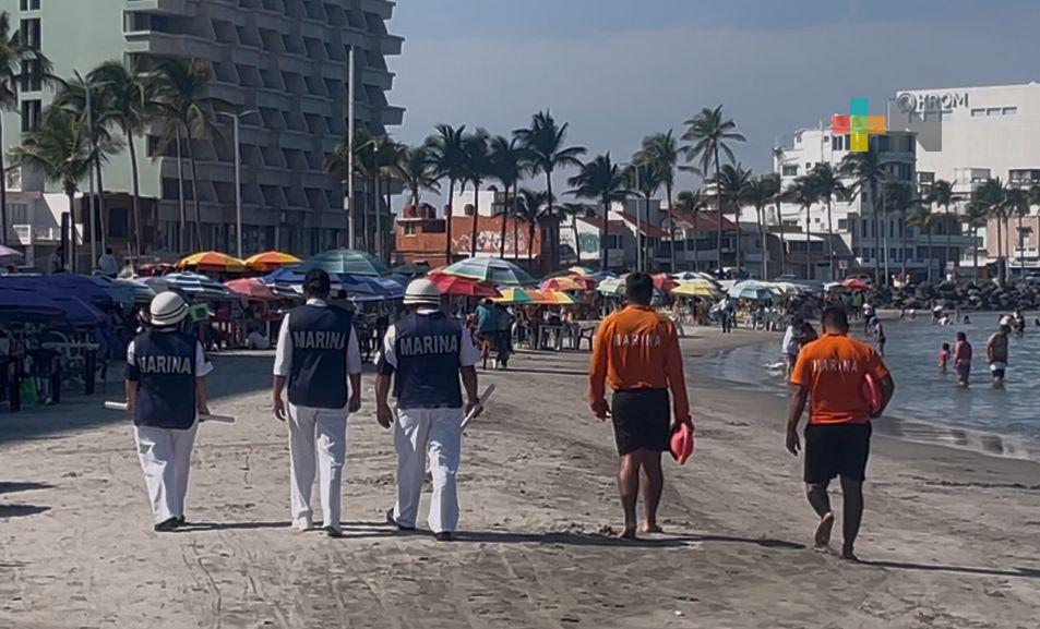Refuerzan labores de vigilancia en playas de Veracruz puerto