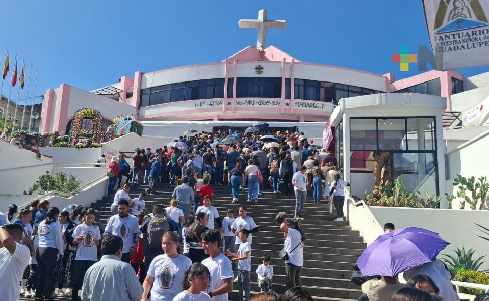 Saldo blanco durante llegada de peregrinaciones a Basílica Menor de Xalapa
