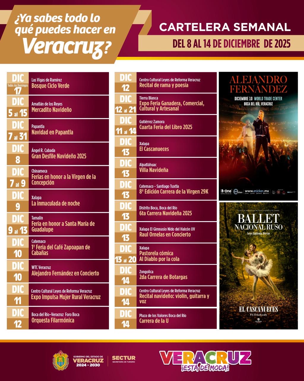 Cartelera turística en Veracruz: cultura, tradición y grandes espectáculos