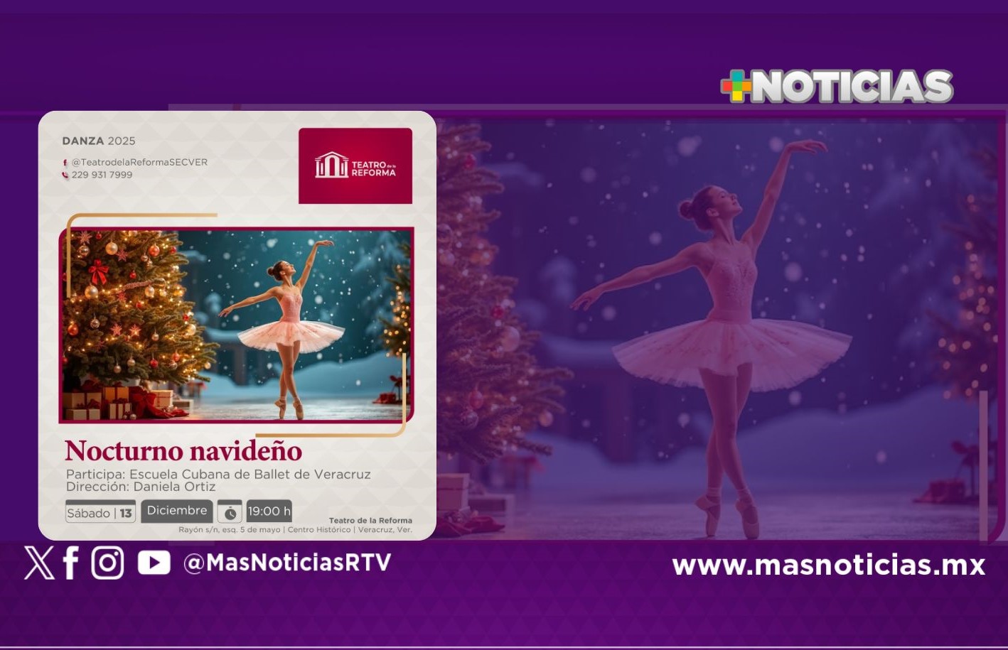 Invita Secver a espectáculo navideño de ballet en el Teatro de la Reforma