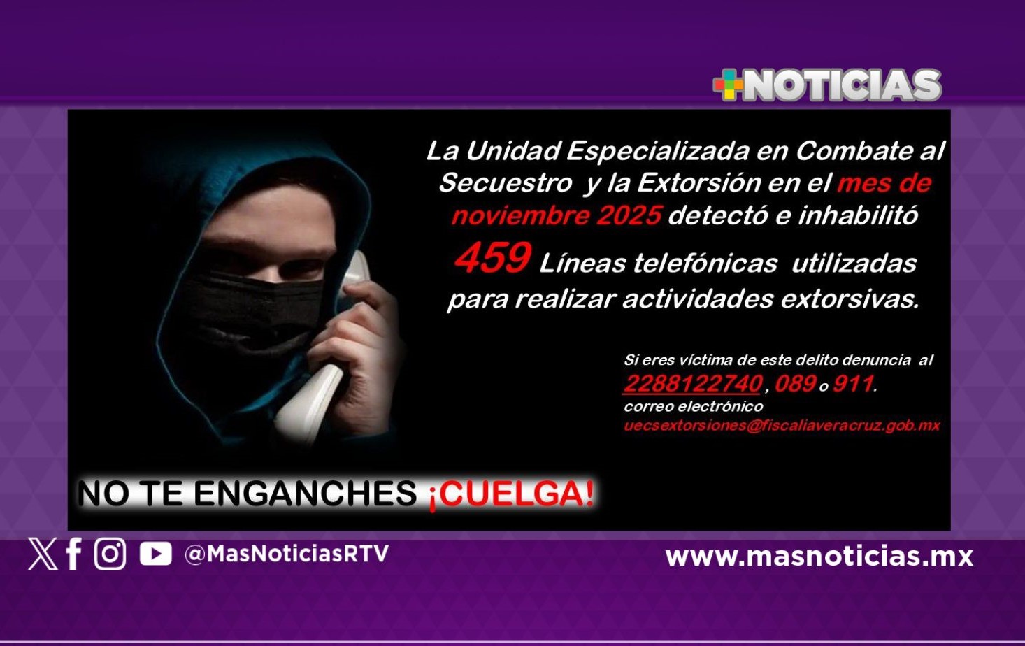 Inhabilitan 459 líneas telefónicas utilizadas para extorsiones en el estado de Veracruz