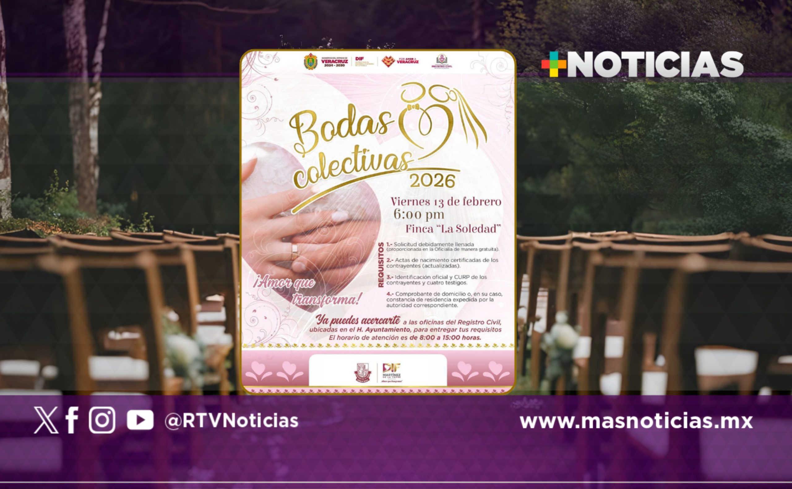 Abierto el registro para Boda Colectiva en Martínez de la Torre