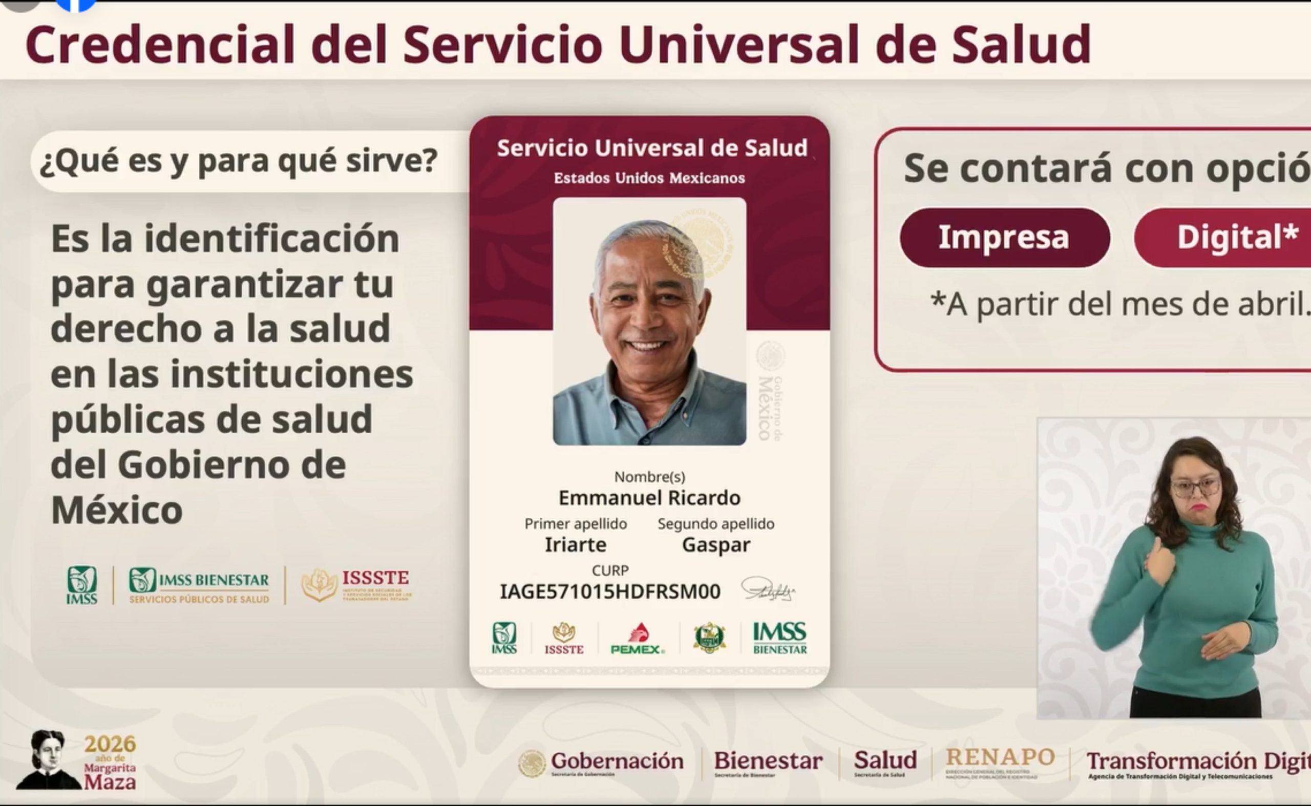 En Veracruz el Registro para Credencial del Servicio Universal de Salud iniciará el 23 de marzo