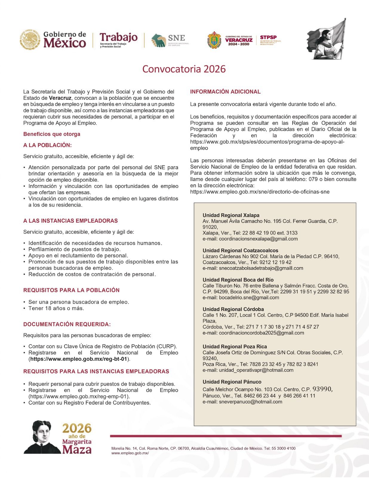 Disponible la convocatoria 2026 del Programa de Apoyo al Empleo en Veracruz