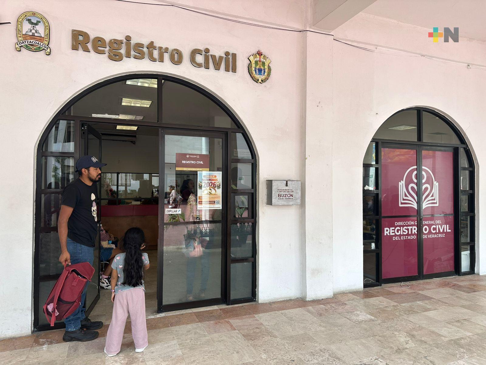 Digitalización reduce trámites presenciales en el Registro Civil de Coatzacoalcos