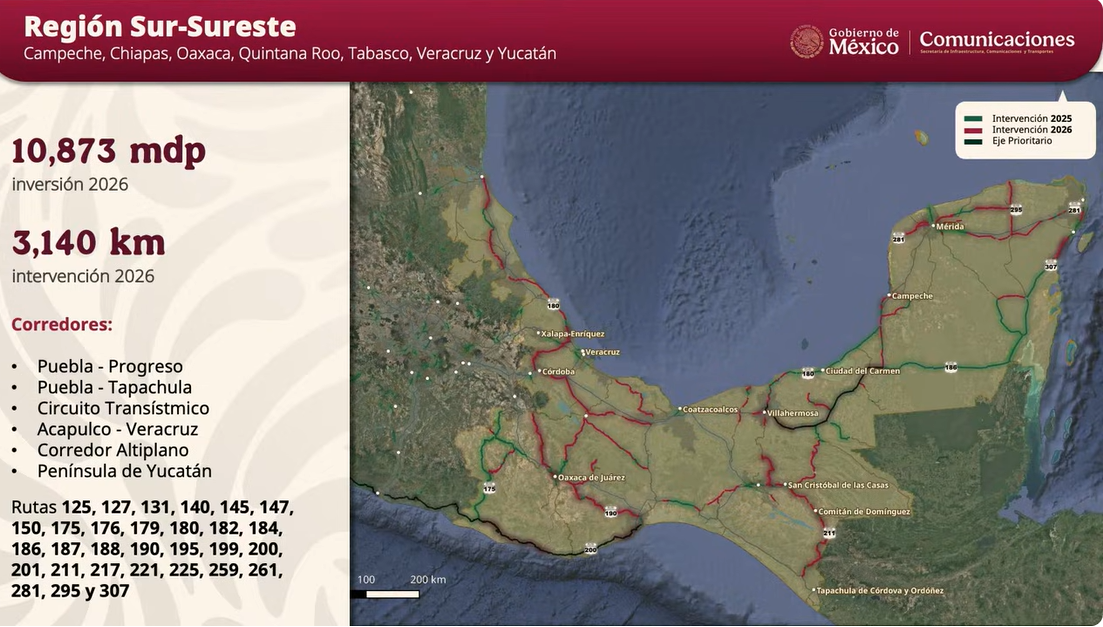 Veracruz, incluido en el Programa Nacional de Conservación de Carreteras