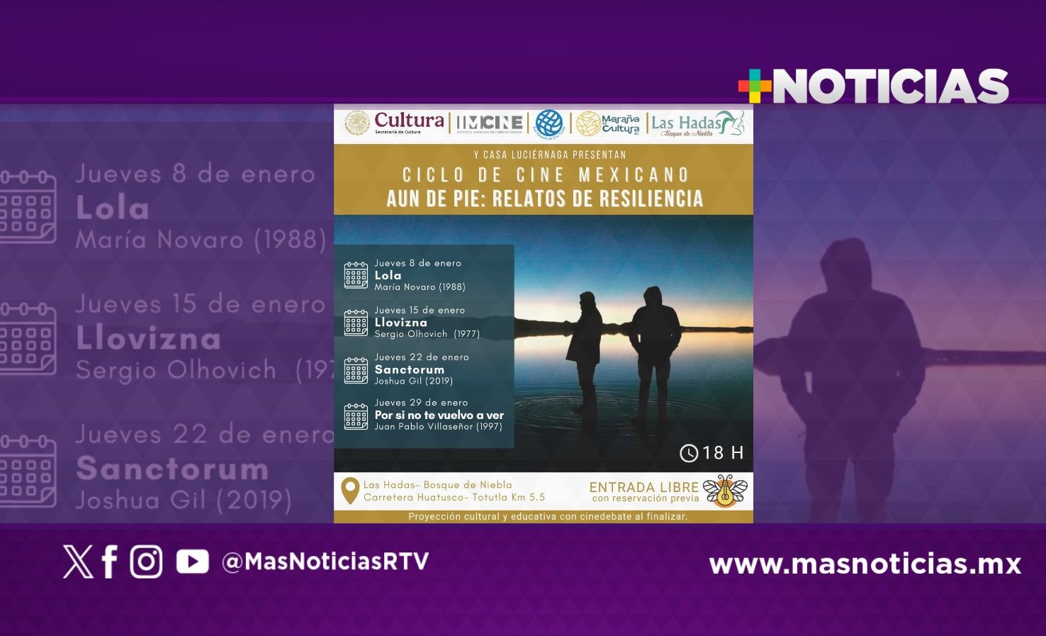 Invitan a ciclo de cine mexicano en Huatusco con apoyo de Imcine