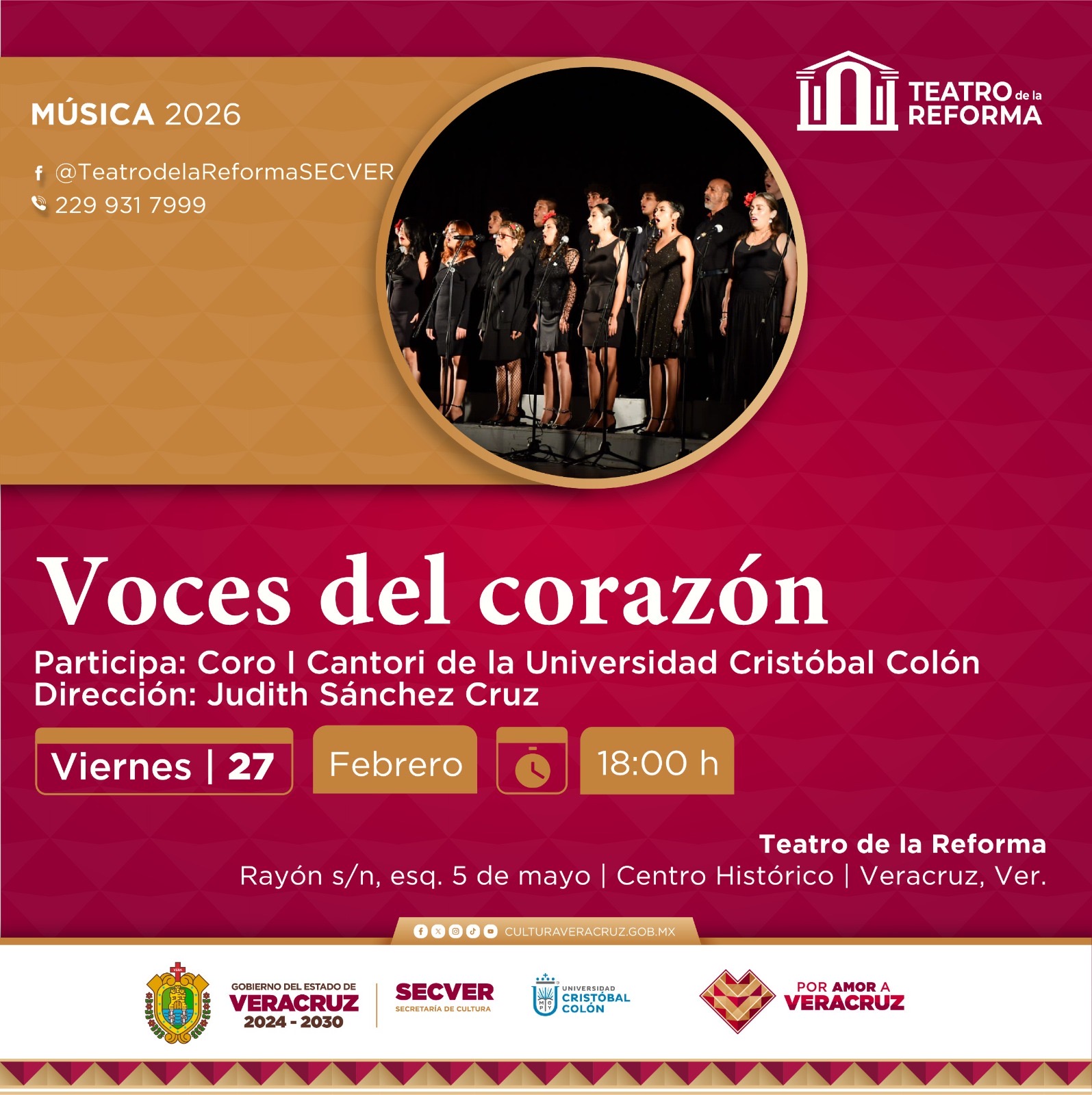 Invita SECVER a presentación Voces del Corazón