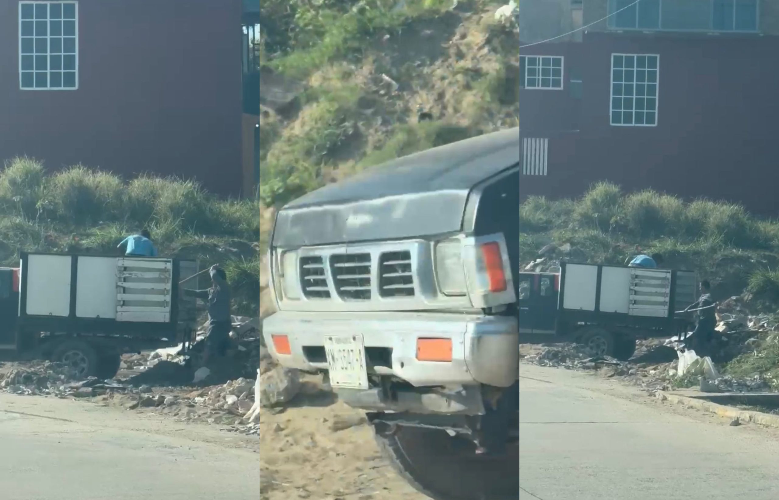 Captan a sujetos arrojando desechos en basurero clandestino de Coatza