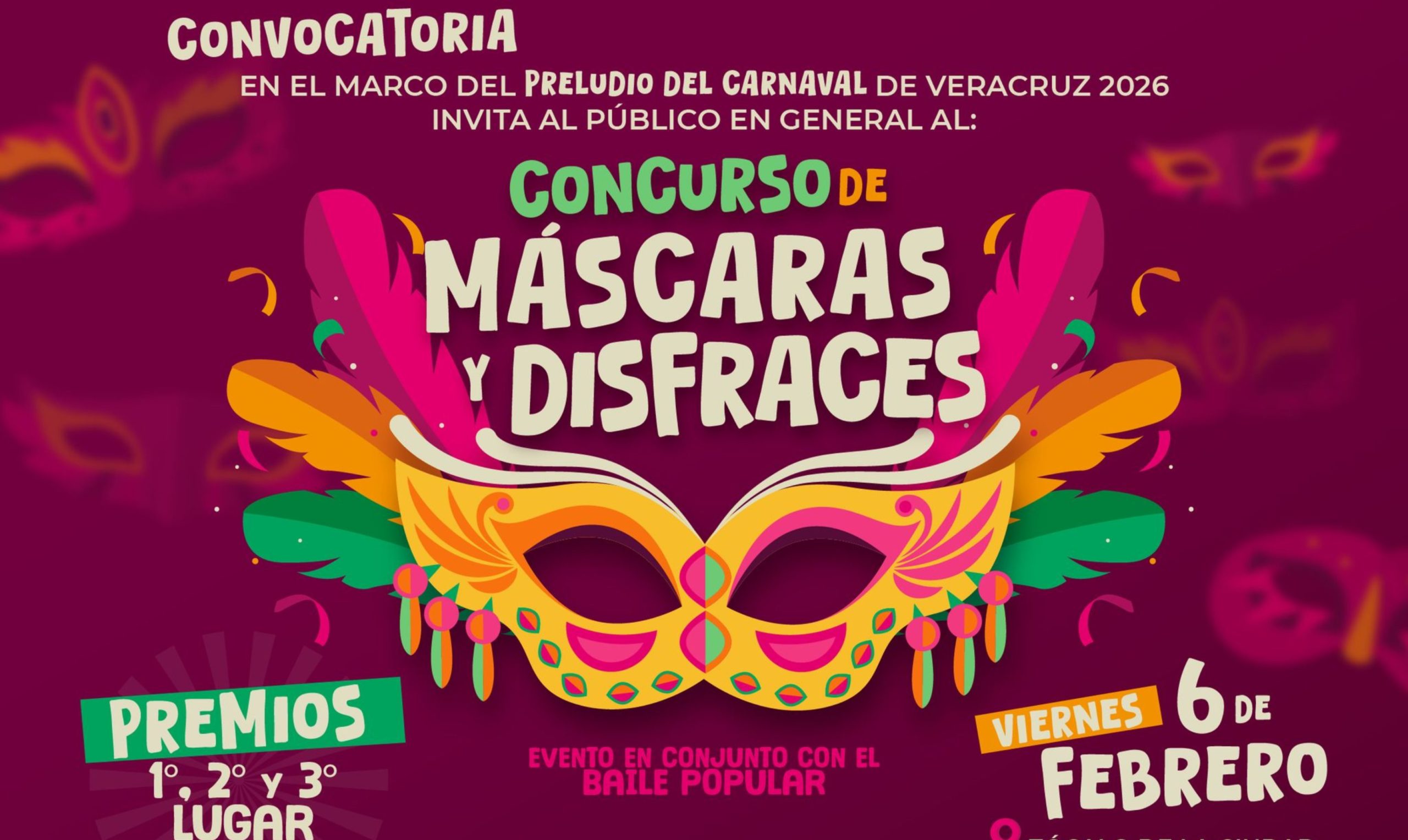Carnaval 2026: Regresa Concurso de Máscaras y Disfraces