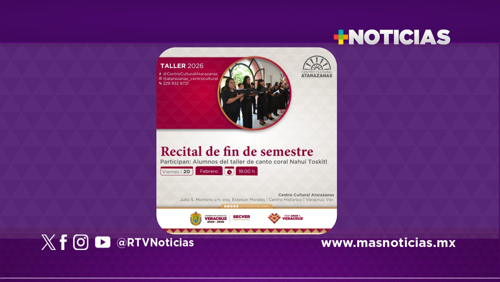 Presentará Centro Cultural Atarazanas recital del taller de canto coral Nahui Toskitl