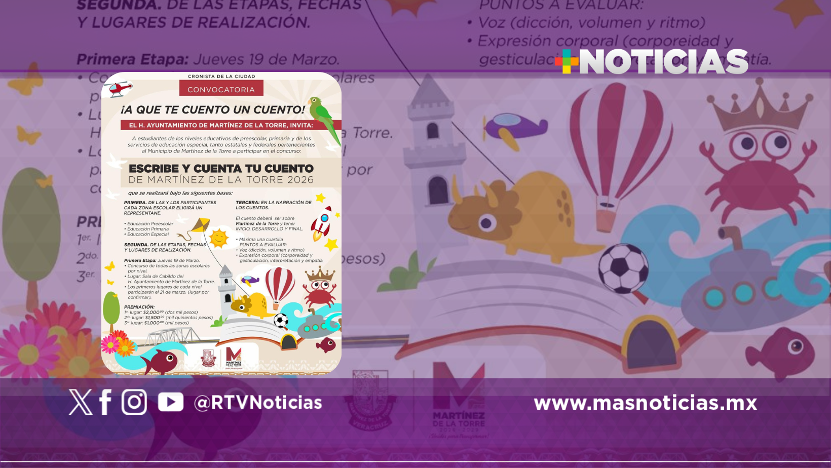 En Martínez de la Torre lanzan convocatoria «A qué te cuento un cuento»