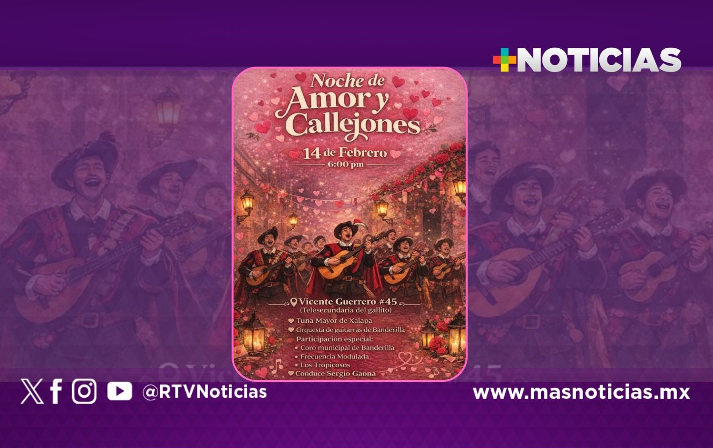 Callejoneada y velada musical se realizará en Banderilla