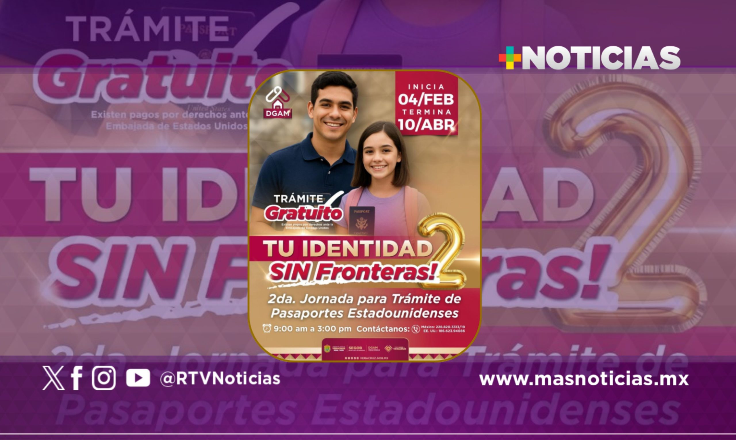 Gobierno de Veracruz realizará la 2ª Jornada de Trámite de Pasaporte Estadounidense