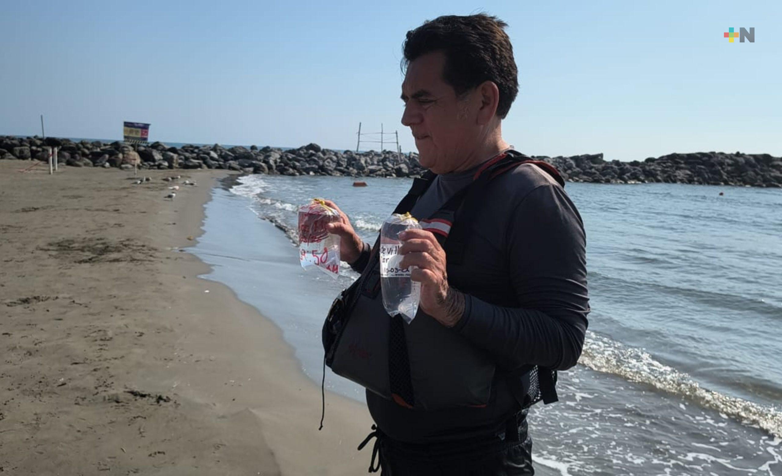 Analizan calidad del agua en 11 playas de Veracruz previo a Semana Santa